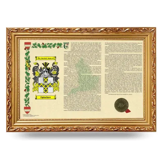 Opinshaw Armorial Landscape Framed - Gold