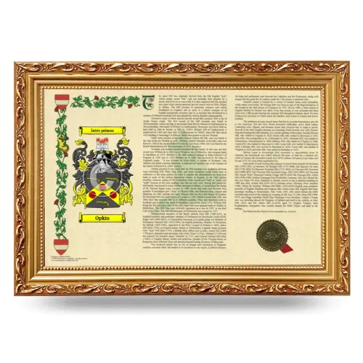 Opkin Armorial Landscape Framed - Gold