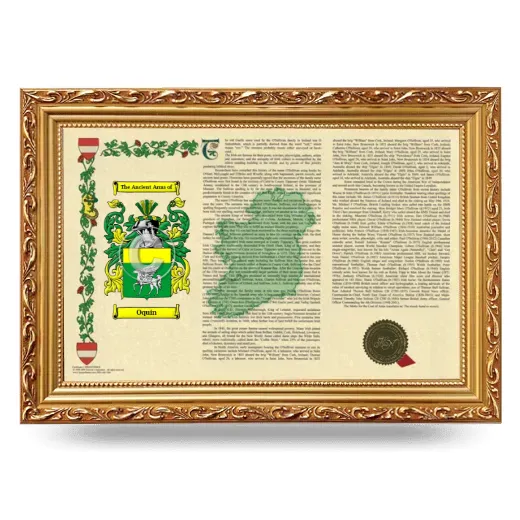 Oquin Armorial Landscape Framed - Gold