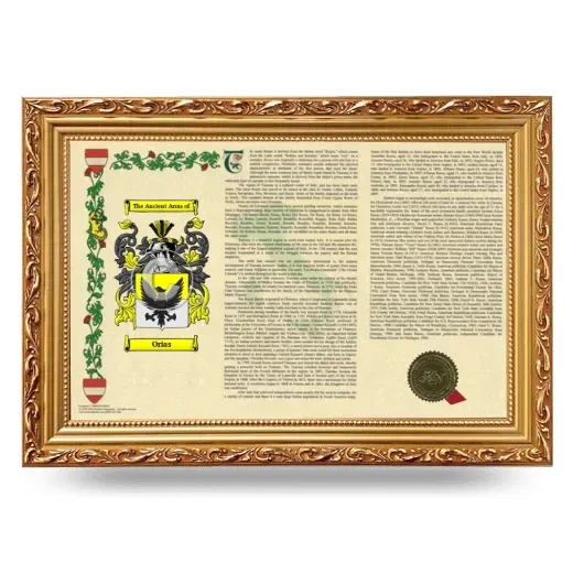 Orias Armorial Landscape Framed - Gold