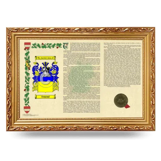 Ormend Armorial Landscape Framed - Gold