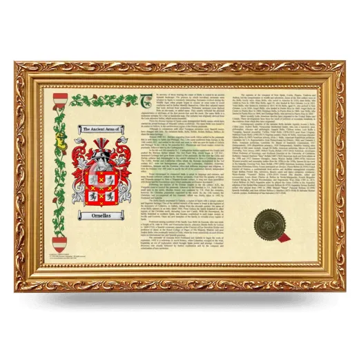Ornellas Armorial Landscape Framed - Gold