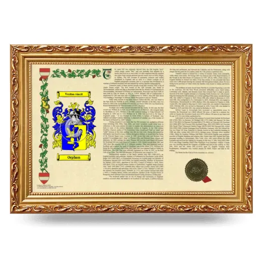Orphan Armorial Landscape Framed - Gold