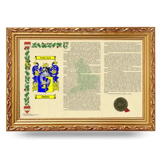 Orphen Armorial Landscape Framed - Gold