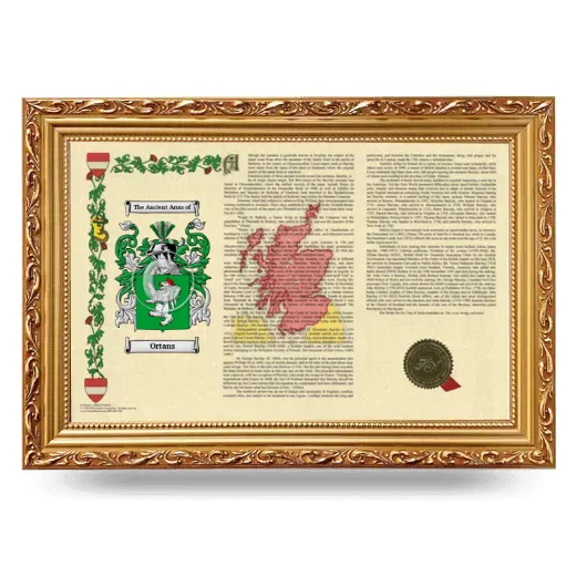 Ortans Armorial Landscape Framed - Gold