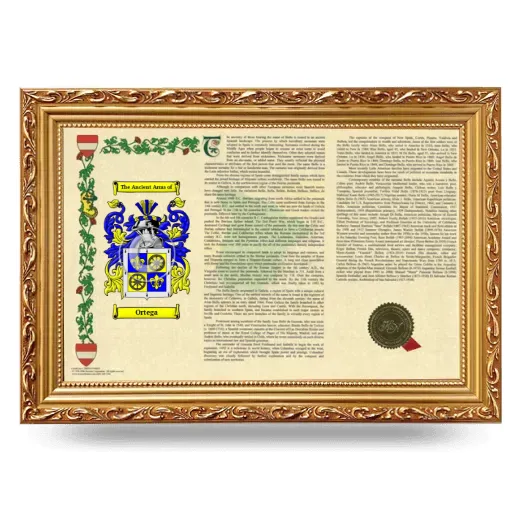 Ortega Armorial Landscape Framed - Gold
