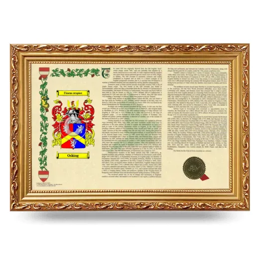 Osking Armorial Landscape Framed - Gold
