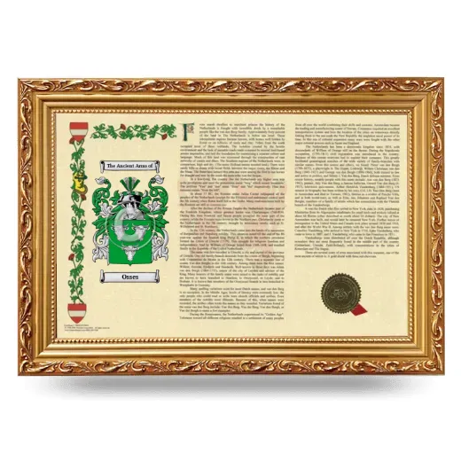 Osses Armorial Landscape Framed - Gold