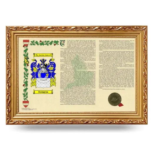 Ossington Armorial Landscape Framed - Gold