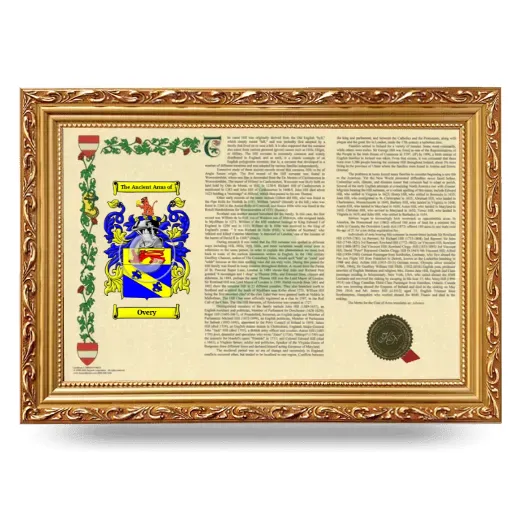 Overy Armorial Landscape Framed - Gold