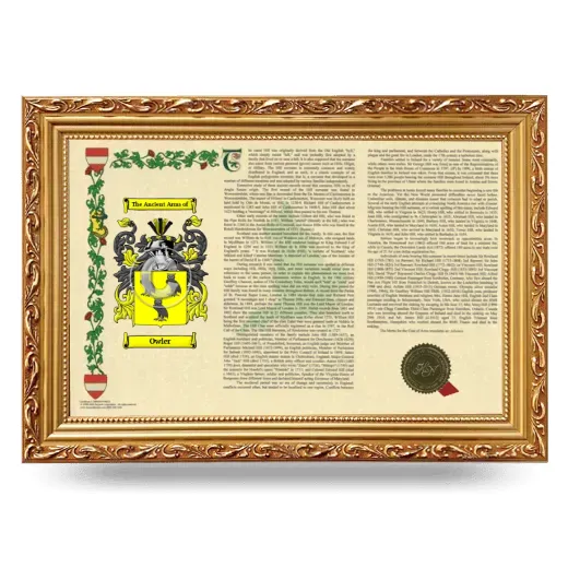 Owler Armorial Landscape Framed - Gold