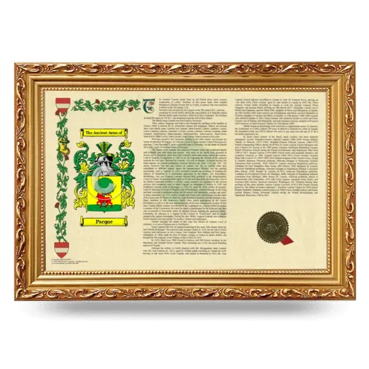 Pacque Armorial Landscape Framed - Gold