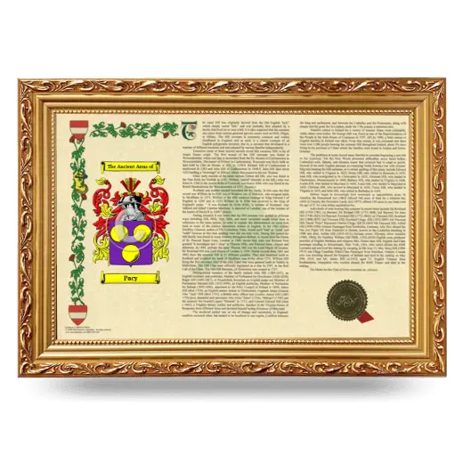 Pacy Armorial Landscape Framed - Gold