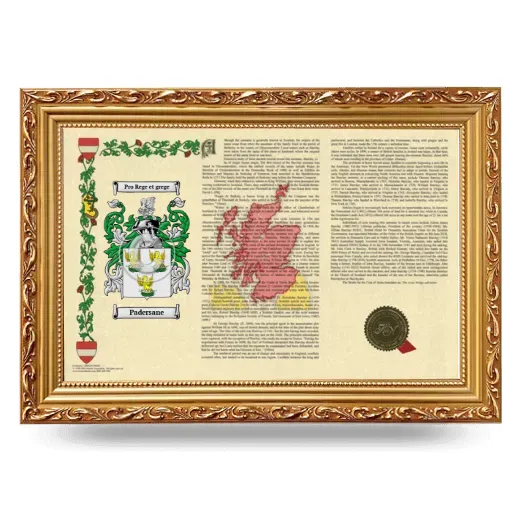 Padersane Armorial Landscape Framed - Gold