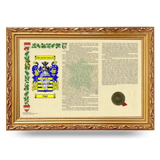 Pagé Armorial Landscape Framed - Gold
