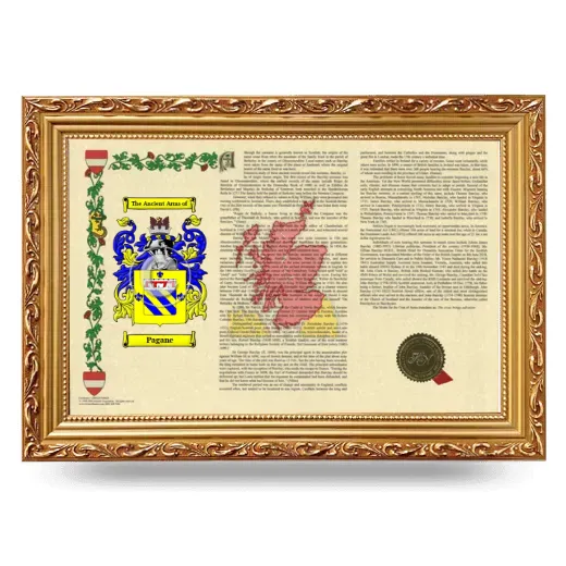 Pagane Armorial Landscape Framed - Gold