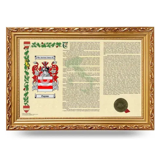 Pagans Armorial Landscape Framed - Gold