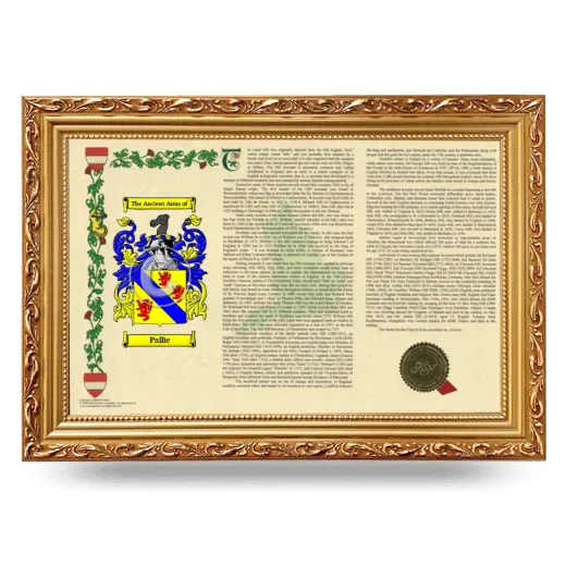 Pallie Armorial Landscape Framed - Gold