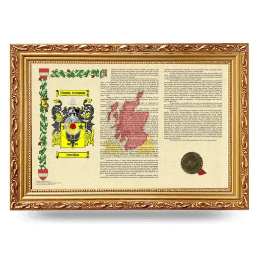 Pandon Armorial Landscape Framed - Gold