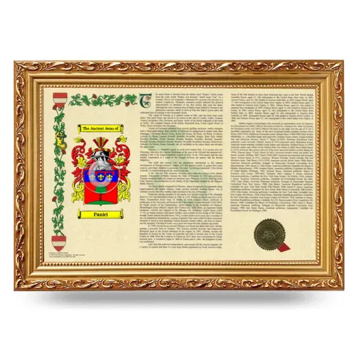 Panici Armorial Landscape Framed - Gold