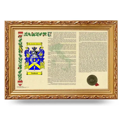 Paolozzi Armorial Landscape Framed - Gold