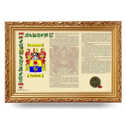Papadopolis Armorial Landscape Framed - Gold
