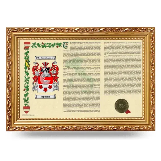Papafava Armorial Landscape Framed - Gold