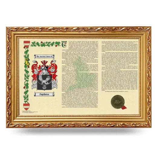 Papilotes Armorial Landscape Framed - Gold