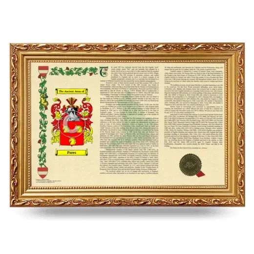 Pares Armorial Landscape Framed - Gold