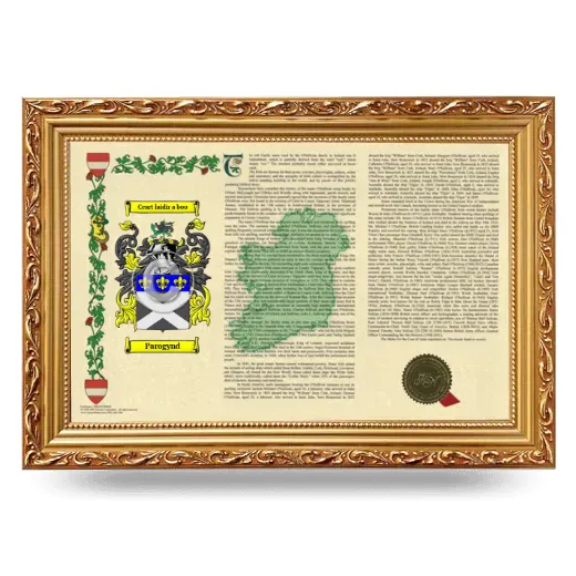 Parogynd Armorial Landscape Framed - Gold