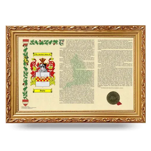 Party Armorial Landscape Framed - Gold