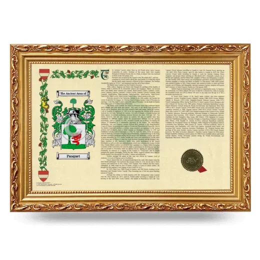 Pasquet Armorial Landscape Framed - Gold