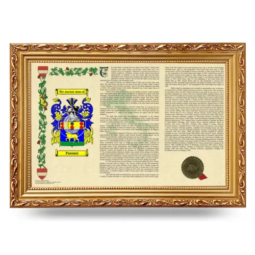 Passani Armorial Landscape Framed - Gold