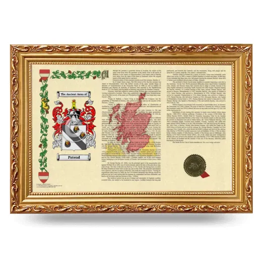 Patend Armorial Landscape Framed - Gold