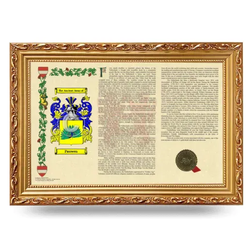 Pauwen Armorial Landscape Framed - Gold