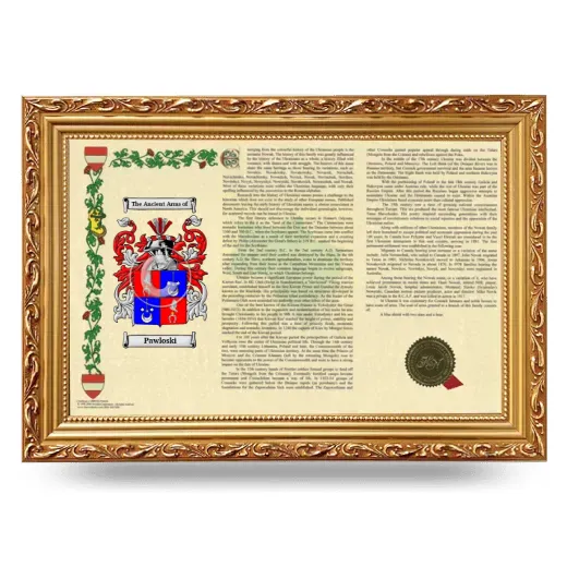 Pawloski Armorial Landscape Framed - Gold