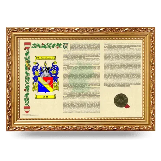Pe'er Armorial Landscape Framed - Gold