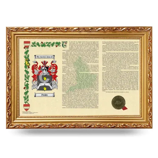 Peairs Armorial Landscape Framed - Gold