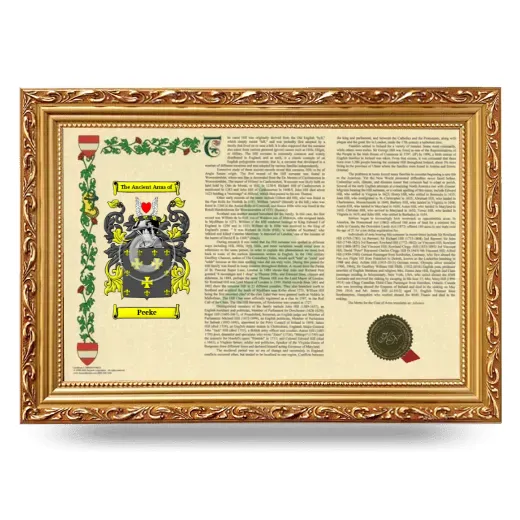 Peeke Armorial Landscape Framed - Gold