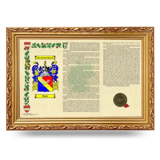 Peete Armorial Landscape Framed - Gold