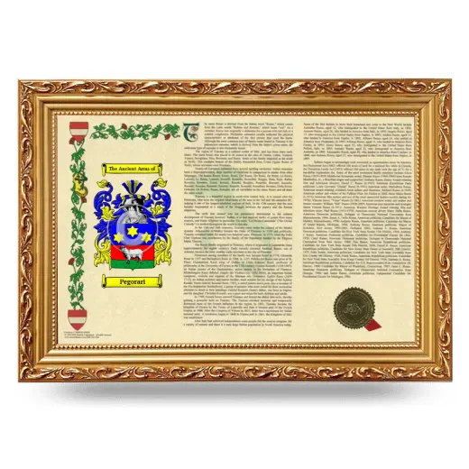 Pegorari Armorial Landscape Framed - Gold