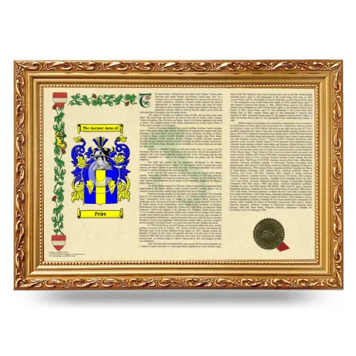 Peire Armorial Landscape Framed - Gold