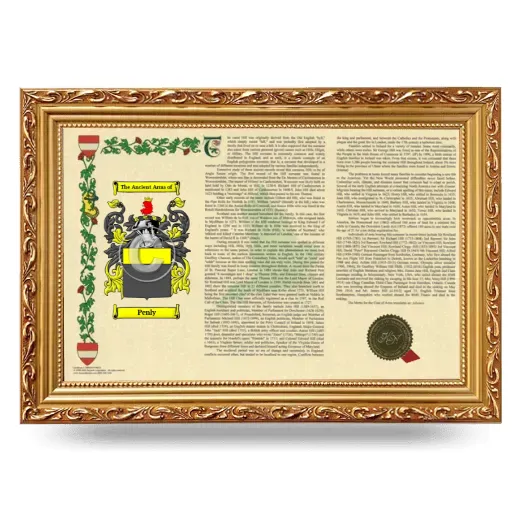 Penly Armorial Landscape Framed - Gold