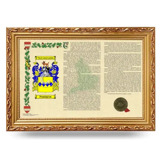 Pennington Armorial Landscape Framed - Gold