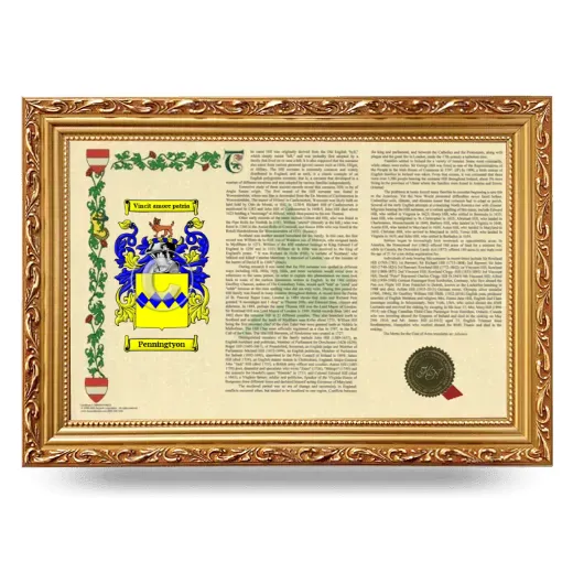 Penningtyon Armorial Landscape Framed - Gold