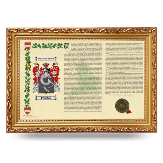 Penyston Armorial Landscape Framed - Gold