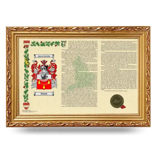Pereas Armorial Landscape Framed - Gold