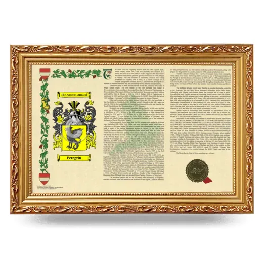 Peregrin Armorial Landscape Framed - Gold