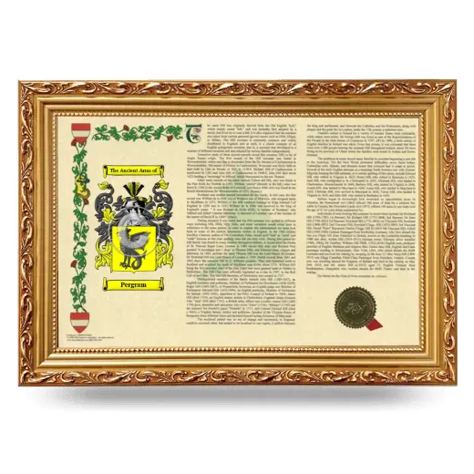 Pergram Armorial Landscape Framed - Gold