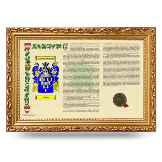 Perier Armorial Landscape Framed - Gold